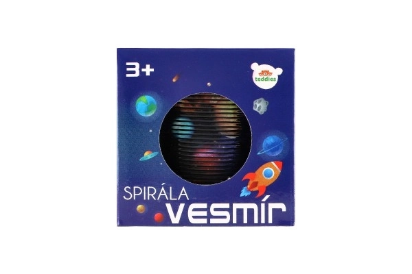 Spirala/sprężyna kosmiczna plastik średnica 6,5cm 2 kolory w pudełku 7x7x7cm