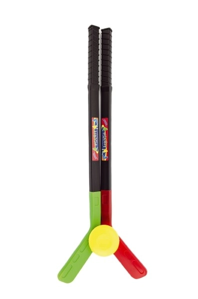 Kij hokejowy 2szt z krążkiem plastik 70cm w siatce