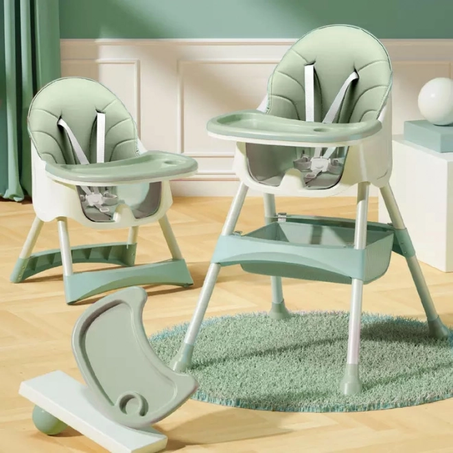 Krzesło do karmienia 2w1 z 5-punktowymi pasami ECOTOYS Błękitne
