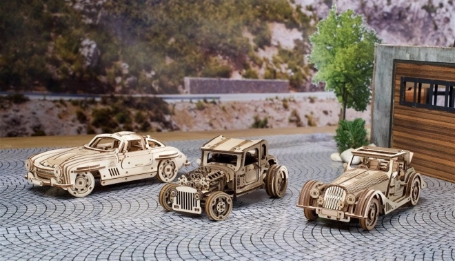 Ugears 3D drewniane mechaniczne puzzle Auto Winged Sports Coupe