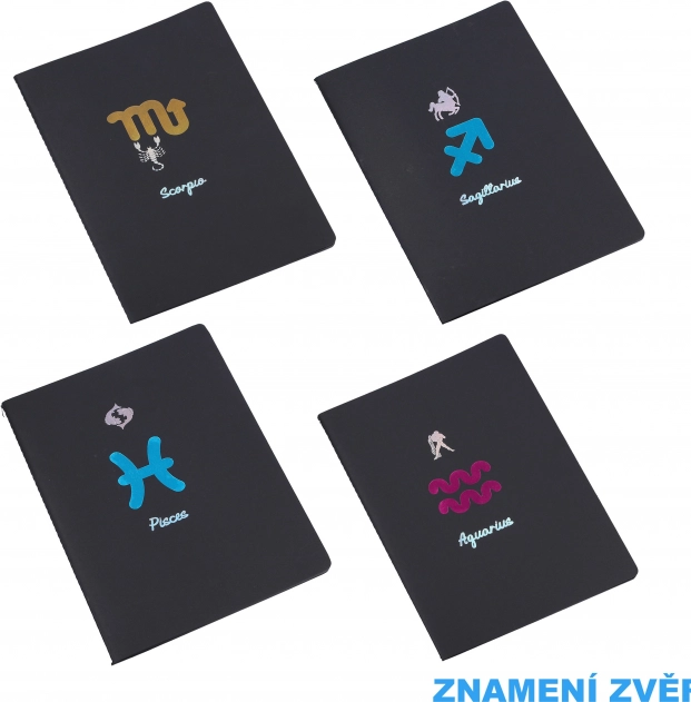 Notatnik Zodiac 18,5x25,5 cm z 26 czarnymi stronami w linię