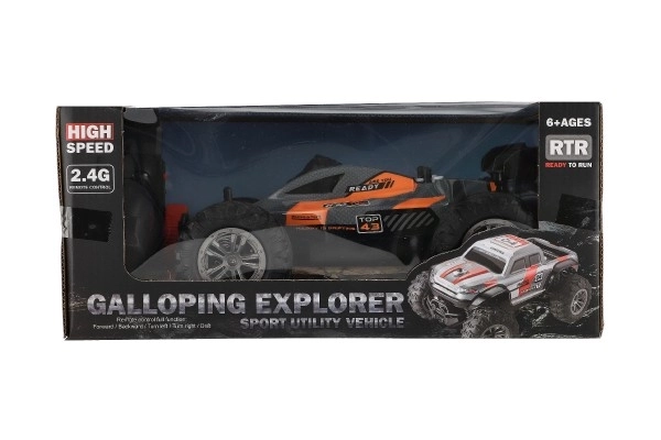 Auto RC Buggy szybkościowe 2,4GHz plastikowe 25cm na baterie w pudełku 31x14x18cm – Pomarańczowe
