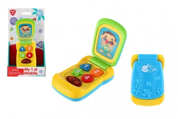 Telefon komórkowy plastikowy 14cm na baterie z dźwiękiem i światłem na karcie 11x20x5,5cm, 18m+