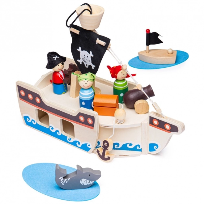 Drewniany statek piracki z akcesoriami od Bigjigs Toys