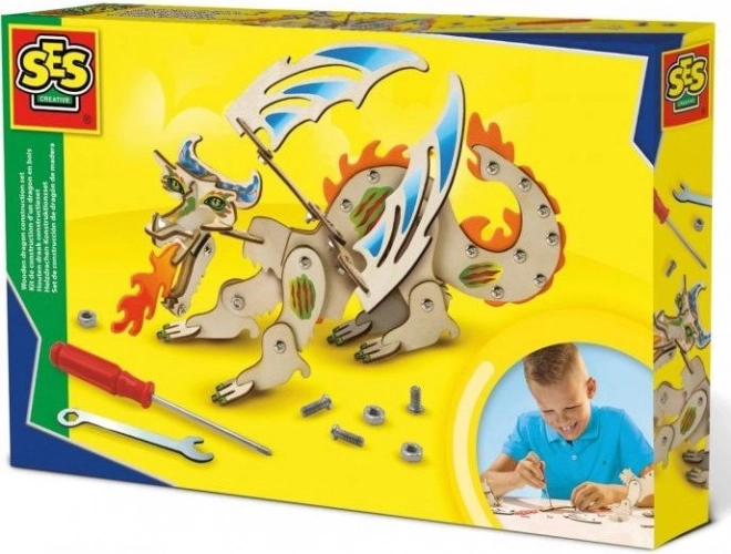 ses creative tworzenie drewnianego smoka – zestaw konstrukcyjny dla dzieci