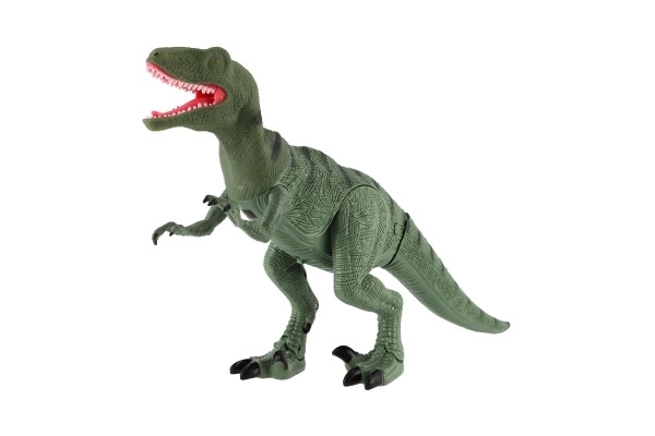 Dinozaur chodzący IC velociraptor plastik 50cm na baterie z dźwiękiem i światłem w pudełku 53x32,5x12cm