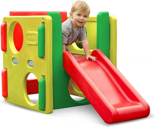 Little Tikes Jr. Activity Gym – naturalny plac zabaw do użytku na zewnątrz i wewnątrz ze zjeżdżalnią
