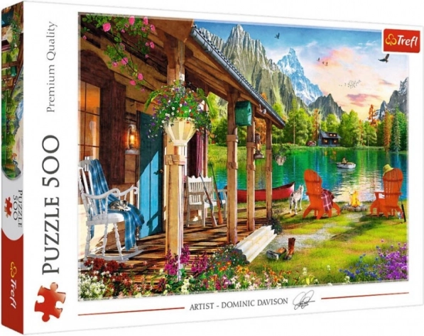Puzzle 500 elementów domek w górach