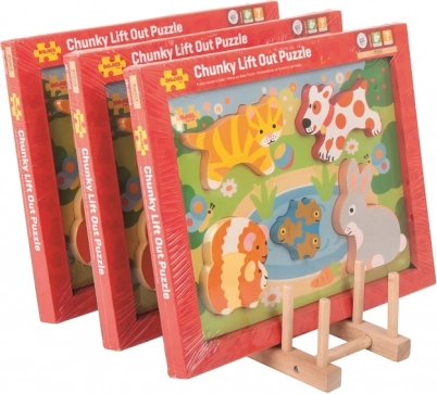 Bigjigs Toys stojak na puzzle z drewna