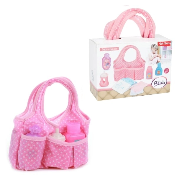 Torba dla lalek z akcesoriami plastikowa w plastikowym pudełku 17x12x7cm