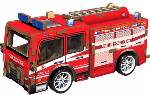 3D puzzle drewniane Wóz strażacki 12 cm