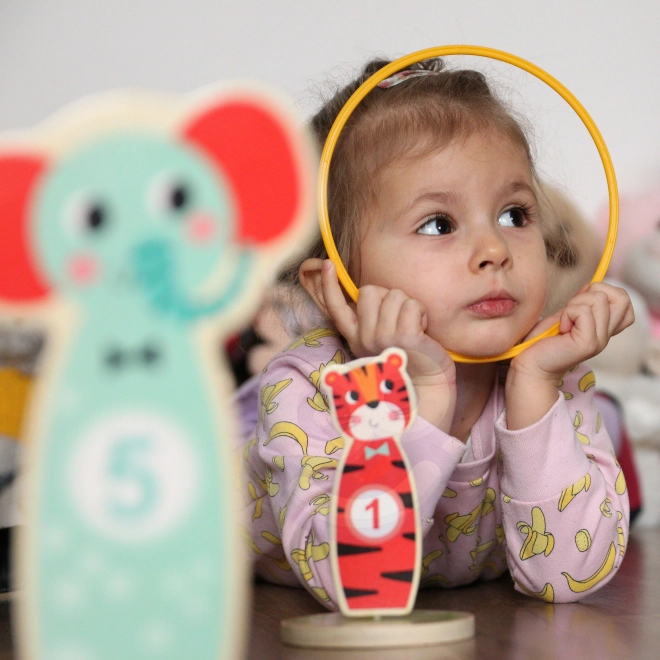 Drewniana gra zręcznościowa Tooky Toy - rzut do celu zwierzęta