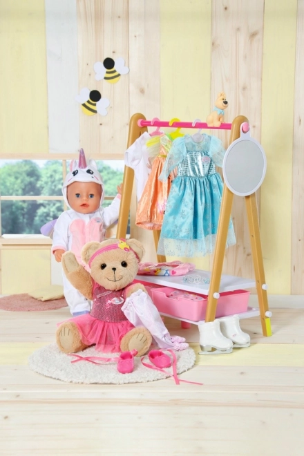 Miś BABY born, białe ubranko