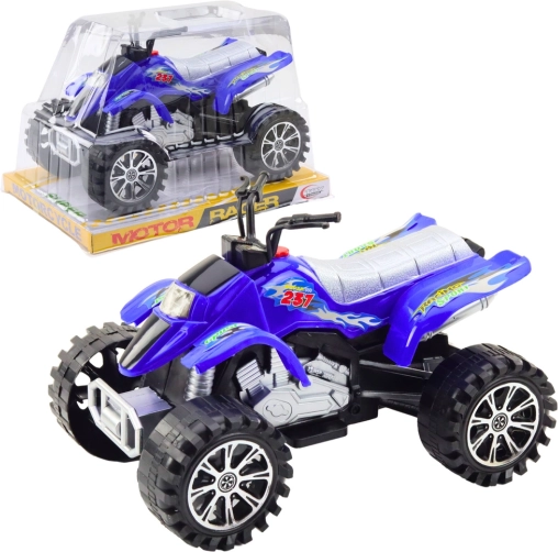 Terenowy quad dla dzieci z napędem naciągowym, niebieski