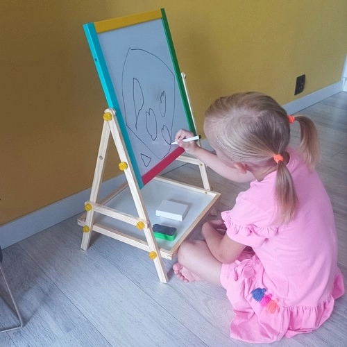 Drewniana dwustronna tablica dla dzieci