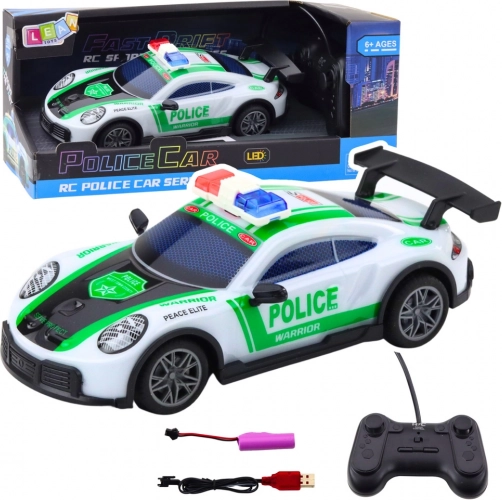Sportowy policyjny samochód RC Drift z oświetleniem LED 1:22