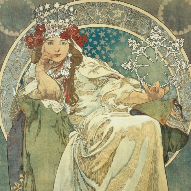 Kalendarz notatnikowy Alfons Mucha 2025, 30 × 30 cm