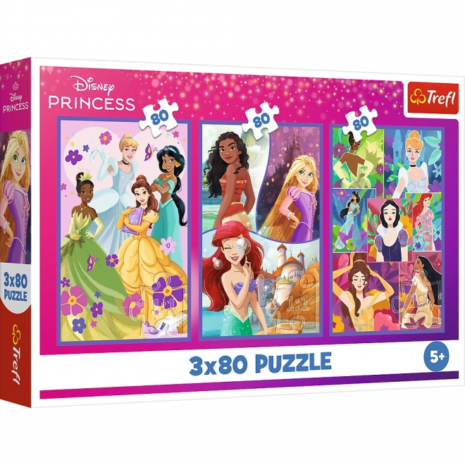 Puzzle 3x80 Księżniczki Disney Przyjaciółki Trefl