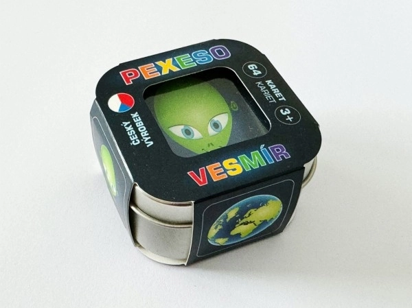 Pexeso Kosmos 64 karty w metalowym pudełku 6×6×4 cm
