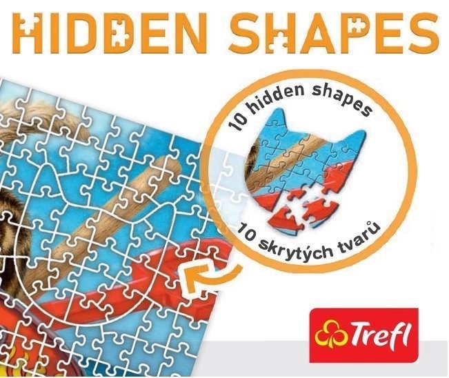 Ukryte kształty puzzle pies zabawa