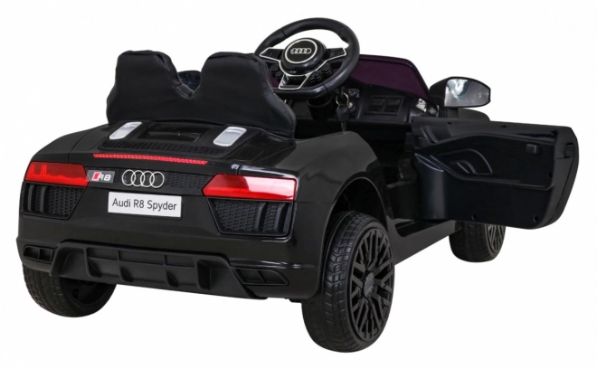 Audi R8 dziecięce elektryczne autko czarne z pilotem, kołami EVA, wolnym startem i MP3 LED
