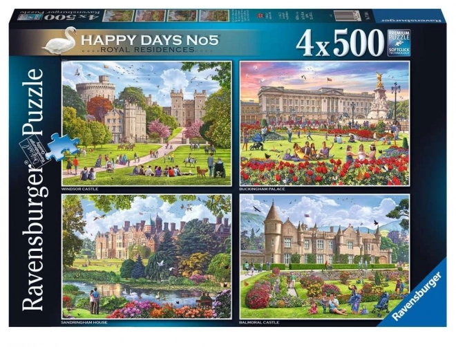 Puzzle Ravensburger Królewskie rezydencje Wielkiej Brytanii 4x500 elementów
