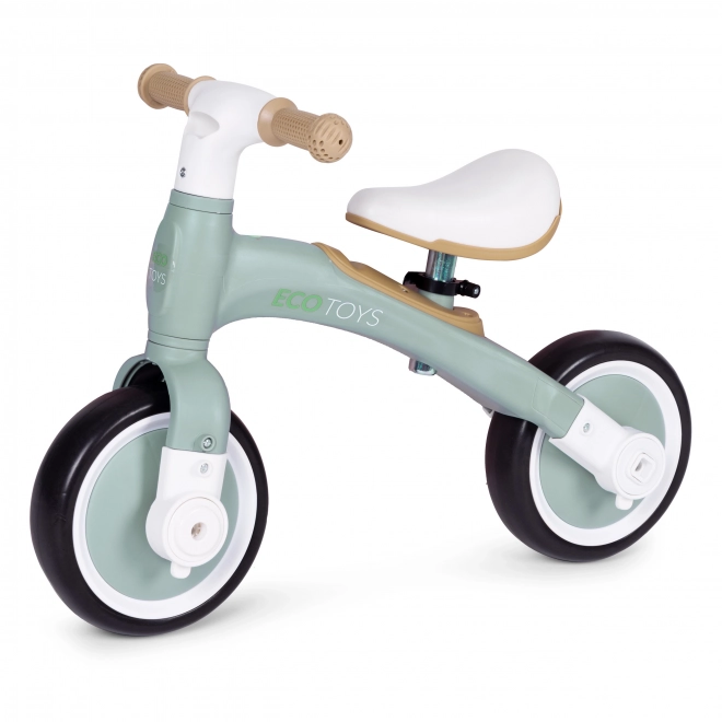 Rowerek balansowy z pedałami - treningowe boczne kółka 3w1 ECOTOYS – Zielone