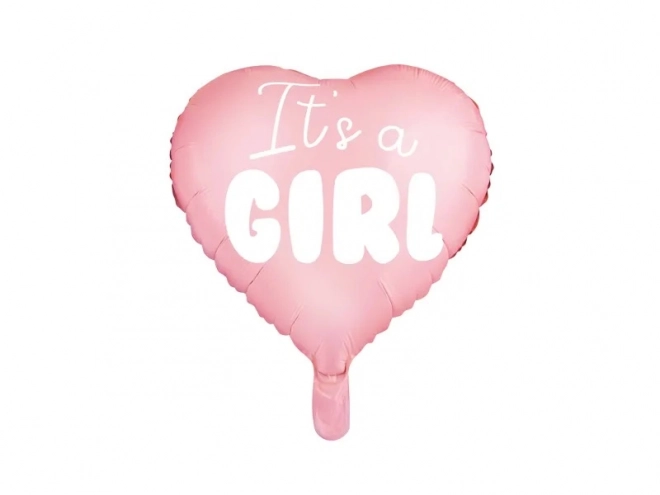 Balon foliowy It's a Girl różowe serce 45 cm