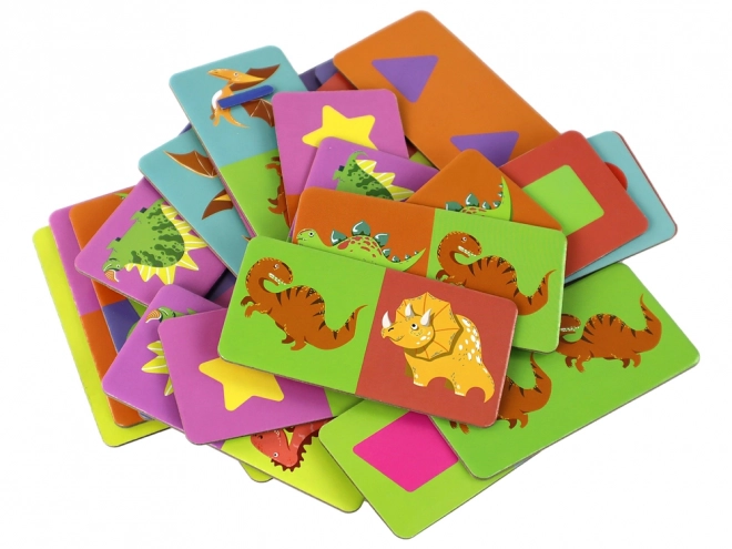 Gra puzzle Obustronne domino Dinozaury - 28 części