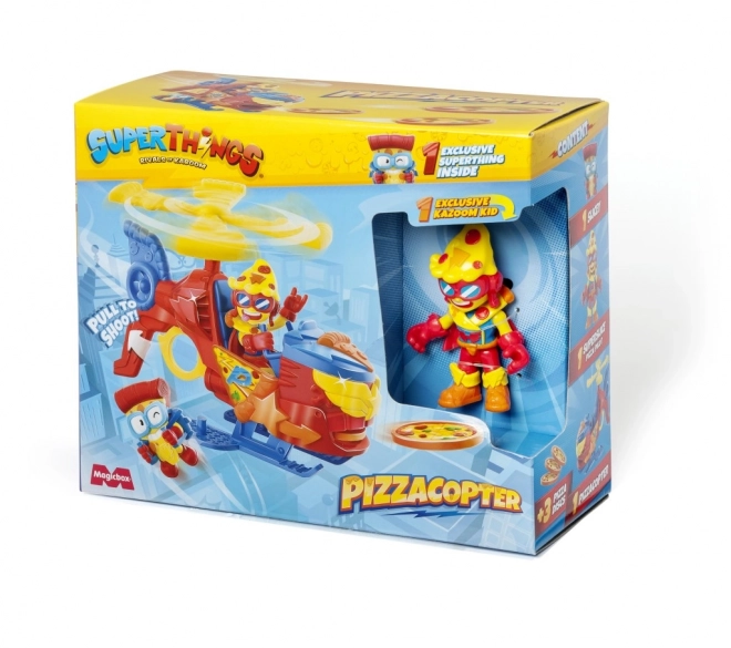 SuperThings Pizzacopter z wyrzutnią dysków