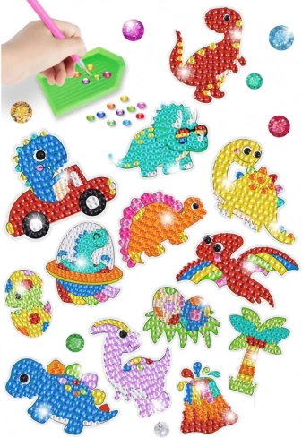Kolorowe naklejki z motywami dinozaurów