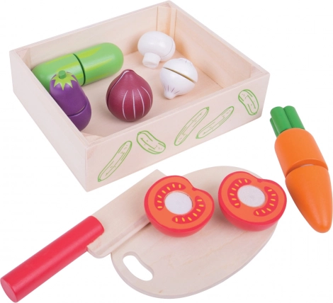 Drewniane warzywa do krojenia w pudełku BIGJIGS TOYS