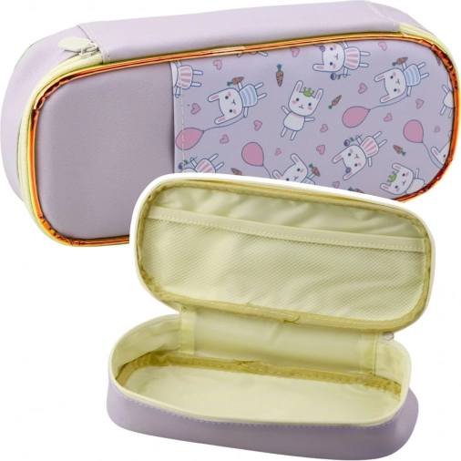 Piórnik z króliczkami fioletowy 24 cm