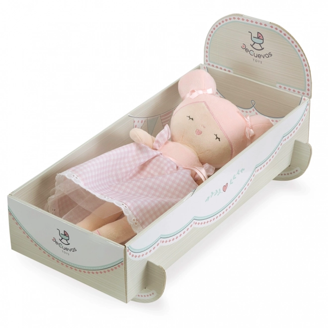 DeCuevas 20046 Pluszowa lalka NIZA - 36 cm z kołyską