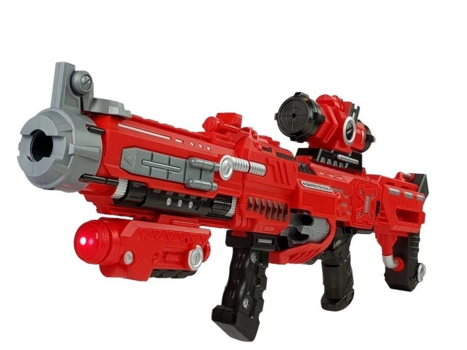 Duży dziecięcy pistolet piankowy z dźwiękiem i celownikiem laserowym