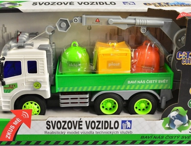 Śmieciarka City Collection z pojemnikami do segregacji odpadów