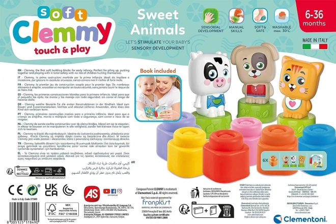 CLEMENTONI Soft Clemmy Zestaw do zabawy z książką Kochane zwierzęta