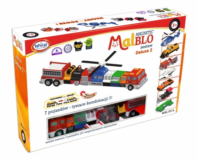 Malblo Magnetyczne pojazdy deluxe 2 zestaw