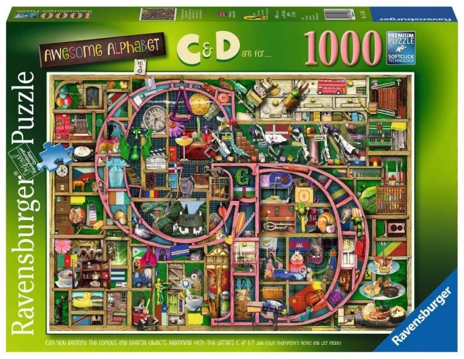 RAVENSBURGER Puzzle Niesamowita alfabet - litery C i D 1000 elementów
