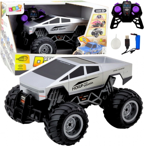 Zdalnie sterowany samochód terenowy Off-Road RC 1:16 srebrny