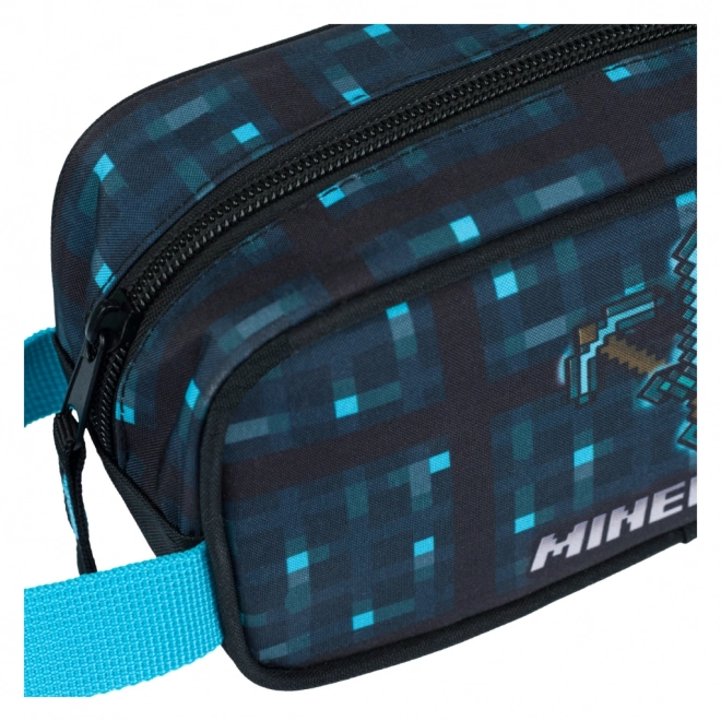 Minecraft 2 zestaw niebieski topór i miecz piórnik i worek