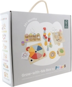 POLARB drewniane edukacyjne pudełko GROW-WITH-ME 36+ miesięcy