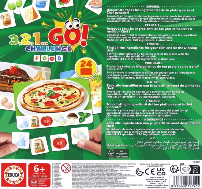 Zabawna gra planszowa 3,2,1... Go! Challenge Food od Educa Borrás
