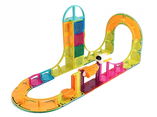 Budowlane magnetyczne klocki Sky Track 61 sztuk