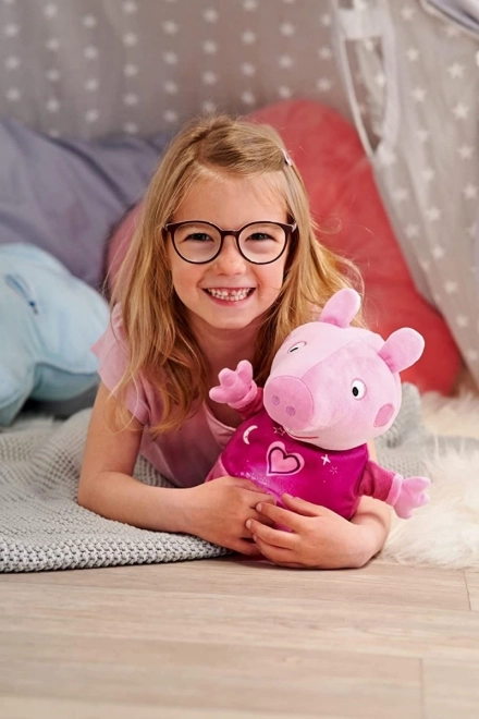 Peppa Pig 2w1 pluszowy sen, grający + światło, różowy, 25 cm