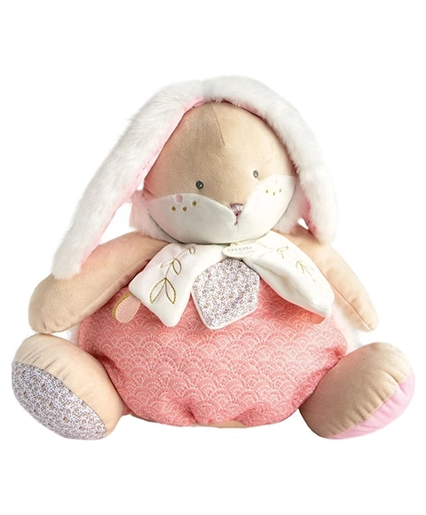 Różowy króliczek Doudou z miejscem do przechowywania piżamy 38 cm