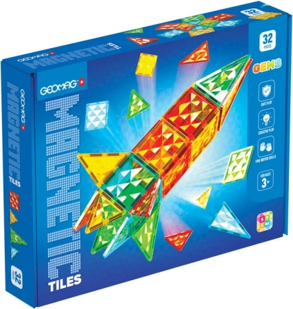 Magnetyczna układanka GEOMAG Gems Rocket – 32 elementy