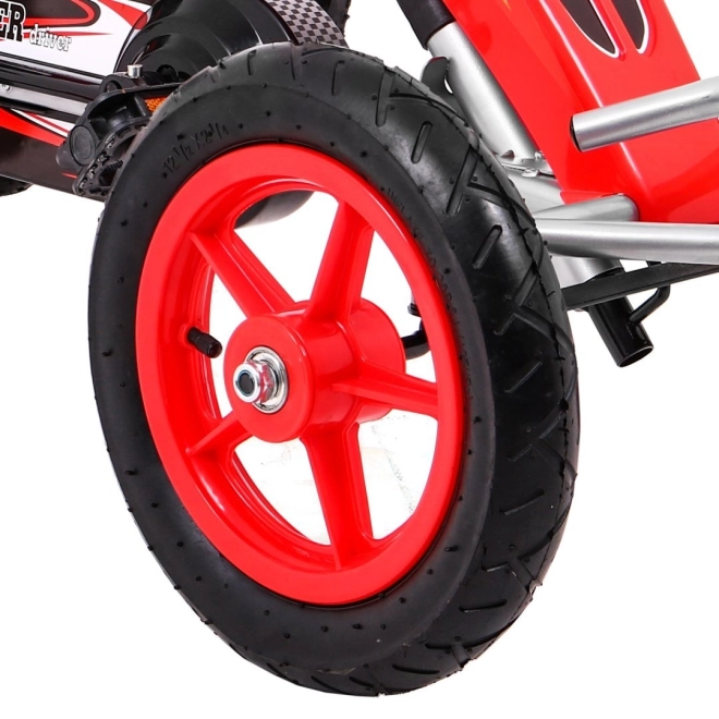 Gokart Full Ahead AIR z pedałami dla dzieci 3+ Czerwony + Regulacja siedzenia + Opony pneumatyczne + Hamulec ręczny