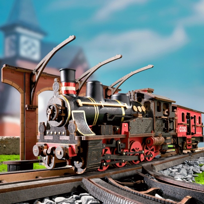 RoboTime 3D drewniana układanka Vintage parowóz