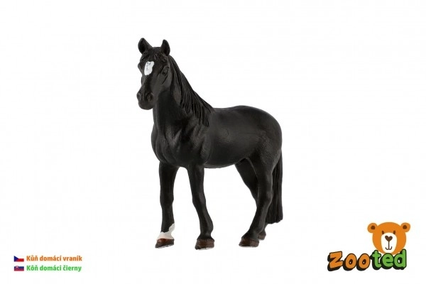 Koń domowy wronik zooted plast 13cm w woreczku